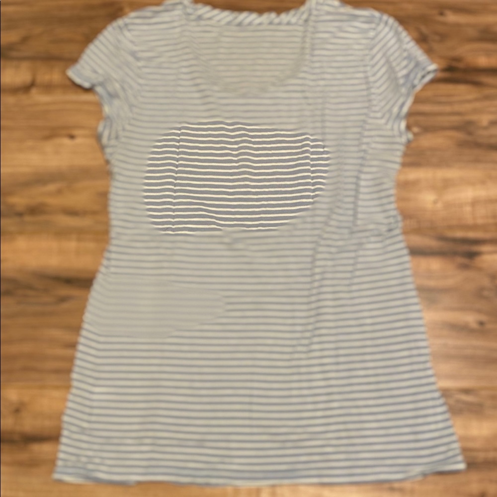 Banana Republic blue and white striped T-shirt